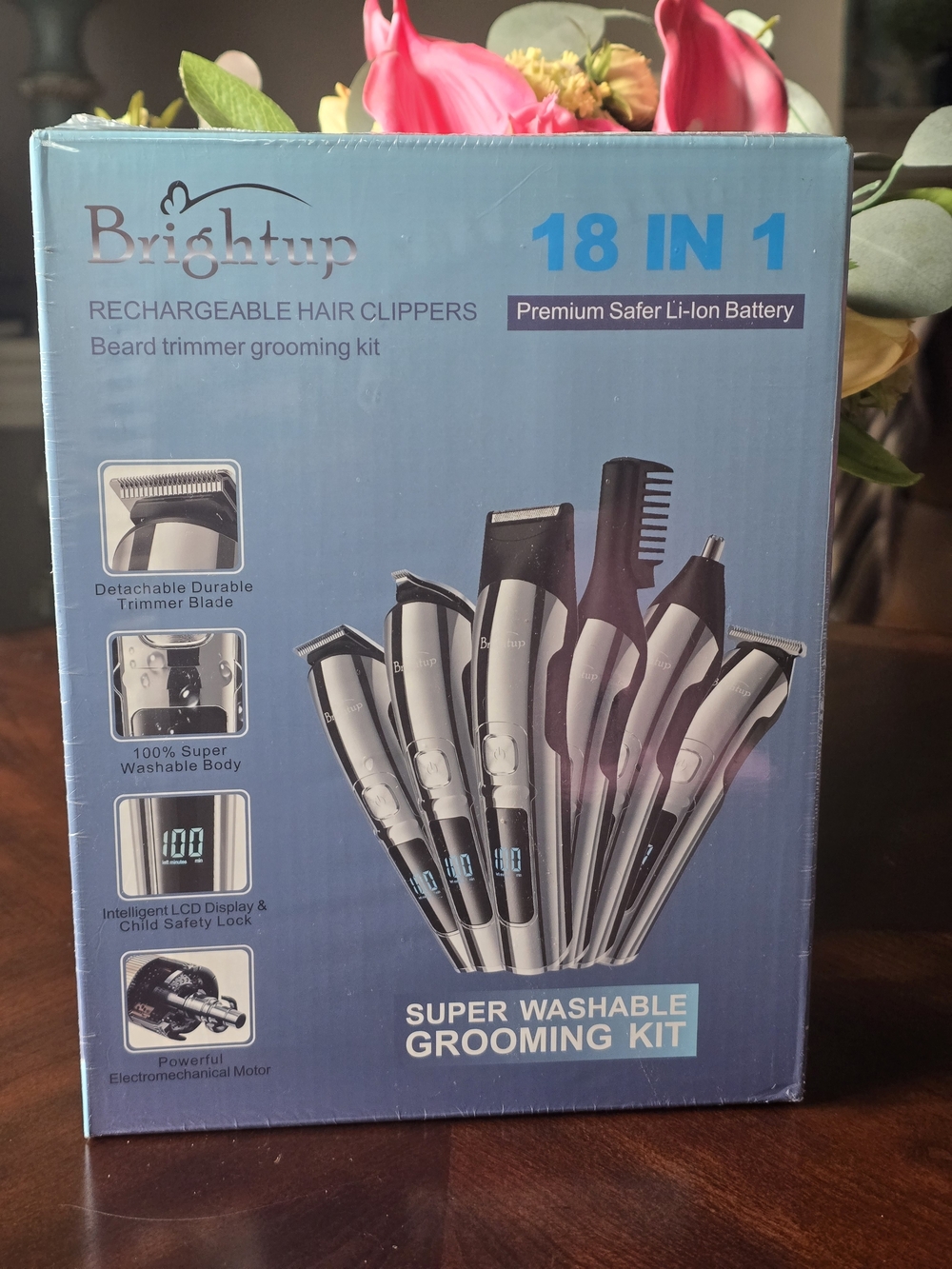 Brightup 18-in-1 Rechargeable Hair Clippers & Beard Trimmer Grooming Kit
